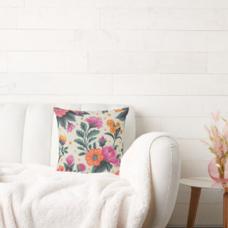 blommigt för elegant, vattenfärg, dekorativ mönste kudde