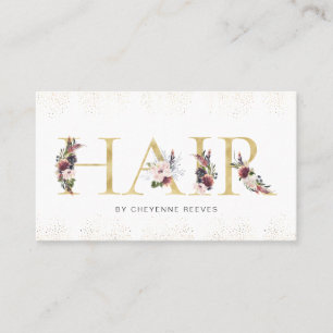 Blommigt för elegant vattenfärg, färggrafi   Hair Visitkort