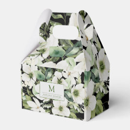 blommigt för elegantens vattenfärg, svart och vit presentaskar