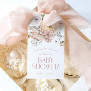 Blommigt för elegantens Vintage Botaniskt babyvisn Presentetikett