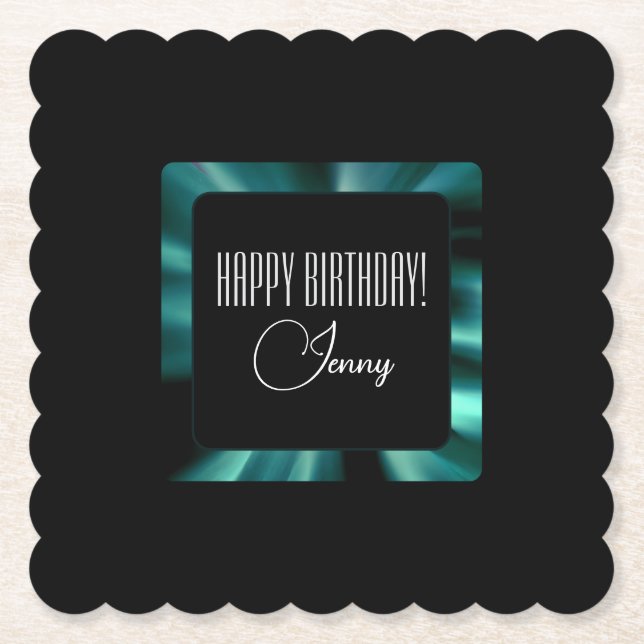 Blommigt för Emerald Grönt - Elegant, modern desig Underlägg Papper (Framsida)