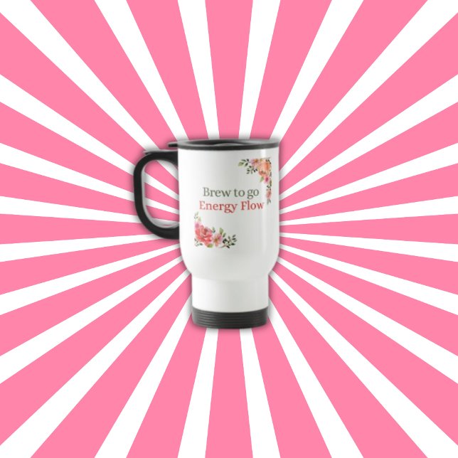 Blommigt för energiflöde - resekaffe mug resemugg (Skapare uppladdad)