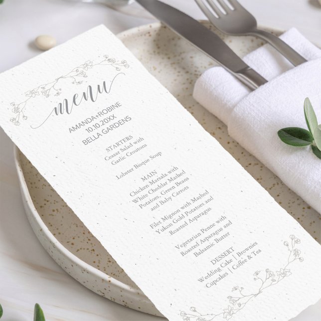 Blommigt för enkel Elegant Meny (Skapare uppladdad)