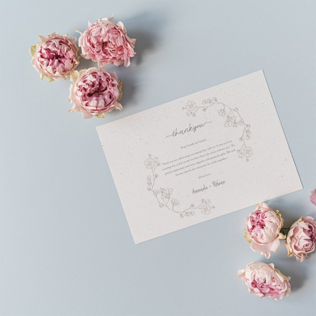 Blommigt för enkel Elegant Tack Kort (Skapare uppladdad)