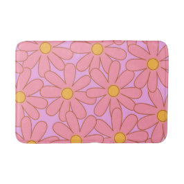 Blommigt för enkel färglös Rosa Lila i Mönster Badrumsmatta