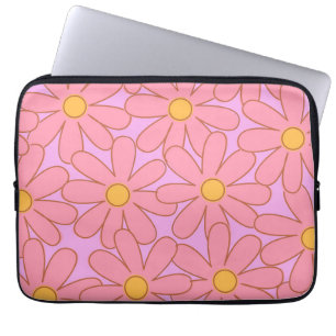 Blommigt för enkel färglös Rosa Lila i Mönster Laptop Fodral