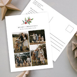 Blommigt för enkel julfärgsfärg Photo Collage Helg Vykort