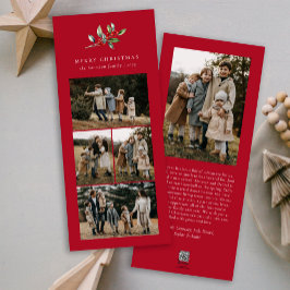 Blommigt för enkel julfärgsfärg Photo Collage Julkort