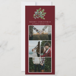 Blommigt för enkel julfärgsfärg Photo Collage Julkort