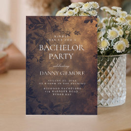 Blommigt för enkel och Elegant mörk Bachelor Party Inbjudningar