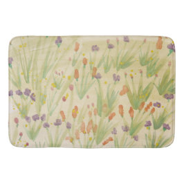 Blommigt för enkel vattenfärg badrumsmatta