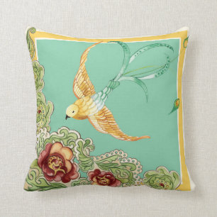 Blommigt för fågel för stil för Boho stuga modern Kudde