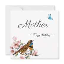 blommigt för fågelfågelvintage i mor grattis på fö