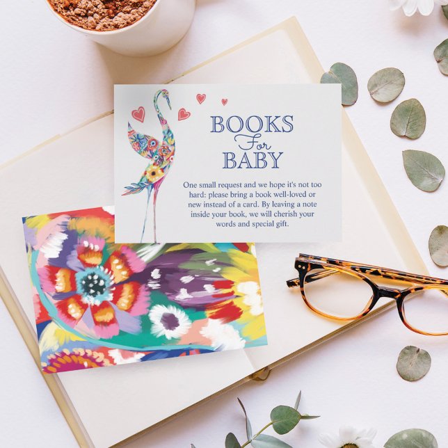 Blommigt för färgad Abstrakt Storkar Bokar för Bab Tilläggskort (Skapare uppladdad)