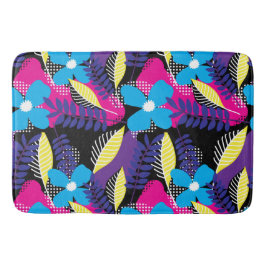 Blommigt för färgad Chic och Dot Mönster med Löv F Badrumsmatta