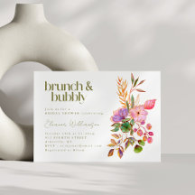 Blommigt för färgad vattenfärg Brunch BubLY Shower