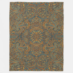 Blommigt för färgad Vintage Paisley Fleecefilt