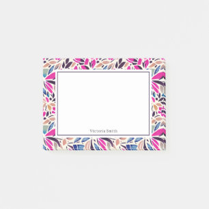 Blommigt för färgade urklipp post-it block