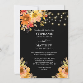 Blommigt för färgen Fall Watercolor String Ljus Br Inbjudningar