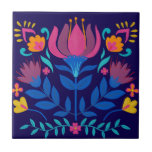 Blommigt för färglös mexikansk folkart kakelplatta<br><div class="desc">Lägg till ett pulserande färg och mexikanskt flluft i ditt område med vår färgstarka keramiska keramik för mexikansk folkkonst-Blommigt! De här handmålade plattorna har en komplicerad utformning av blommigten i mexikansk folkkonst stil, perfekt för att lägga till en liten bit av kulturcharm till vilket rum som helst i ditt hem....</div>