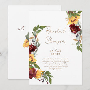 Blommigt för färglös solrosa Botanisk Möhippa Inbjudningar