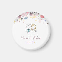 Blommigt för färglös Vår-vattenfärg med  Magnet