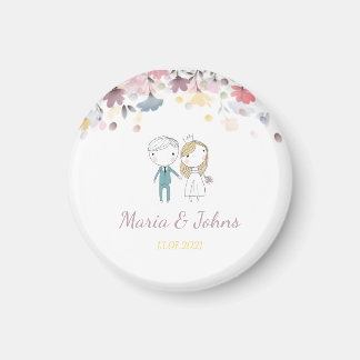 Blommigt för färglös Vår-vattenfärg med  Magnet