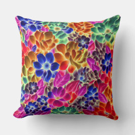 Blommigt för färgstark Abstrakt #67 - Kudde