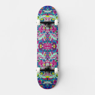 blommigt för färgstark abstrakt i vintage mini skateboard bräda 18,5 cm