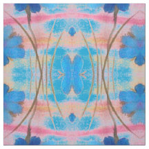 Blommigt för färgstark blått och Rosa Skriv ut