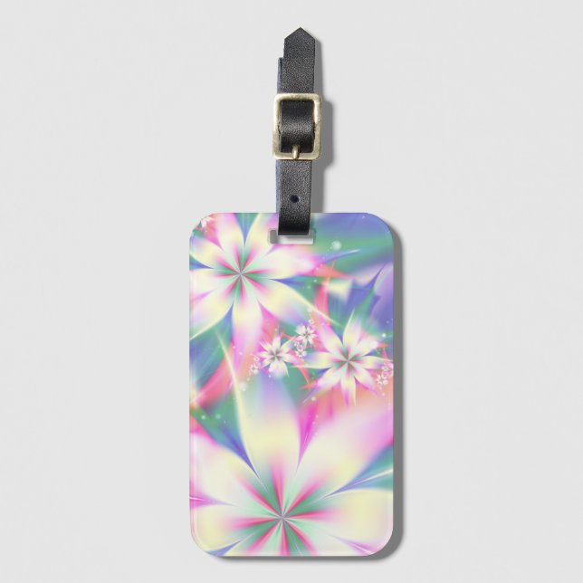 Blommigt för färgstark blommig Abstrakt Bagagebricka (Framsida vertikal)