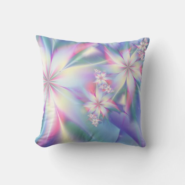 Blommigt för färgstark blommig Abstrakt Kudde (Framsida)