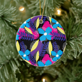 Blommigt för färgstark Chic och Dot Mönster med Lö Julgransprydnad Keramik