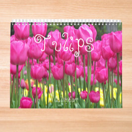 Blommigt för färgstarka tulpanfoto kalender