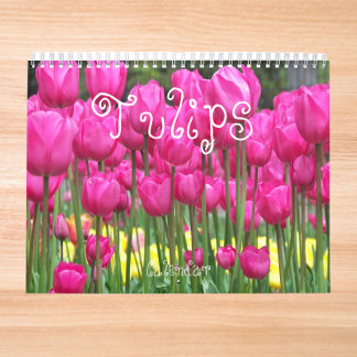 Blommigt för färgstarka tulpanfoto kalender