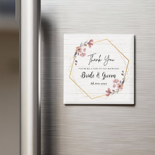 Blommigt för favoriter i Personligen Magnet-bröllo Magnet