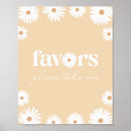Blommigt för favoritfavoriter i gult Boho Daisy f Poster