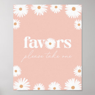 Blommigt för favoritfavoriter i rosa Boho Daisy  f Poster