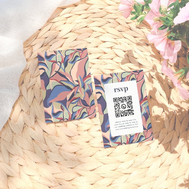 Blommigt för fetfärgad Abstrakt  QR-kod, Bröllop O Tilläggskort (Skapare uppladdad)