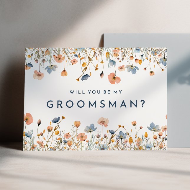 Blommigt för fetstil Elegant Groomsman Frieri kort (Skapare uppladdad)