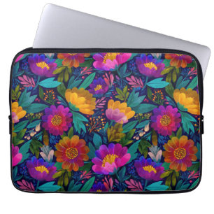 Blommigt för fetstil och Elegant för exotiska blom Laptop Fodral