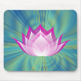 Blommigt för Fire Lotus Black Teal Rosa Grönt  Tem Musmatta