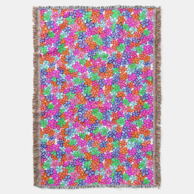 Blommigt för flerfärgade blommor, illustration av  filt (Framsidan Vertikal)