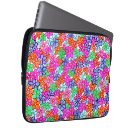 Blommigt för flerfärgade blommor, illustration av  laptop fodral
