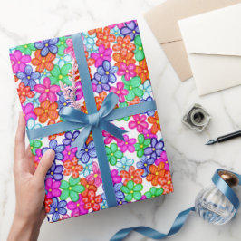 Blommigt för flerfärgade blommor, illustration av  presentpapper