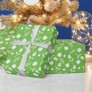 Blommigt för för Rosenknopp i söt Lime Green V Presentpapper