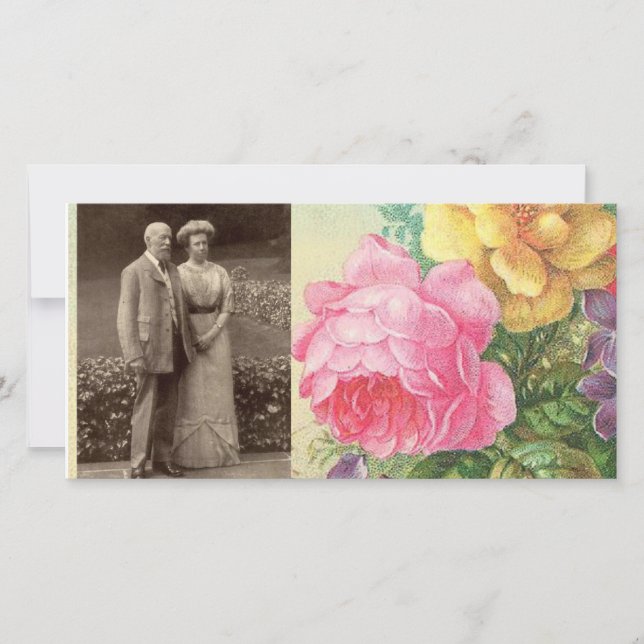 Blommigt för fotokort-Vintage (Framsida)