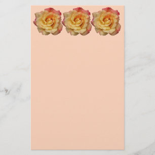 Blommigt för fred i Ro, vacker Rosa och Gult Brevpapper