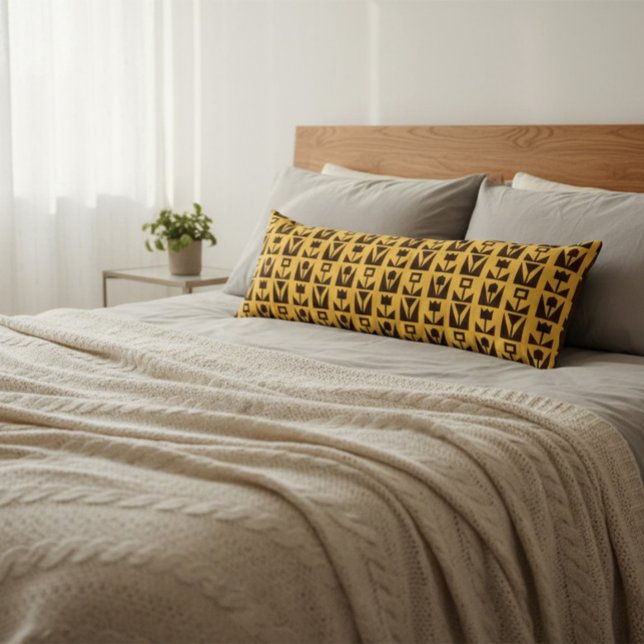 Blommigt för geometrisk Gult för abstrakt Kroppskudde (Skapare uppladdad)