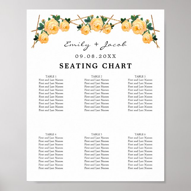 Blommigt för geometrisk Orange i sätesdiagram Guld Poster (Framsidan)